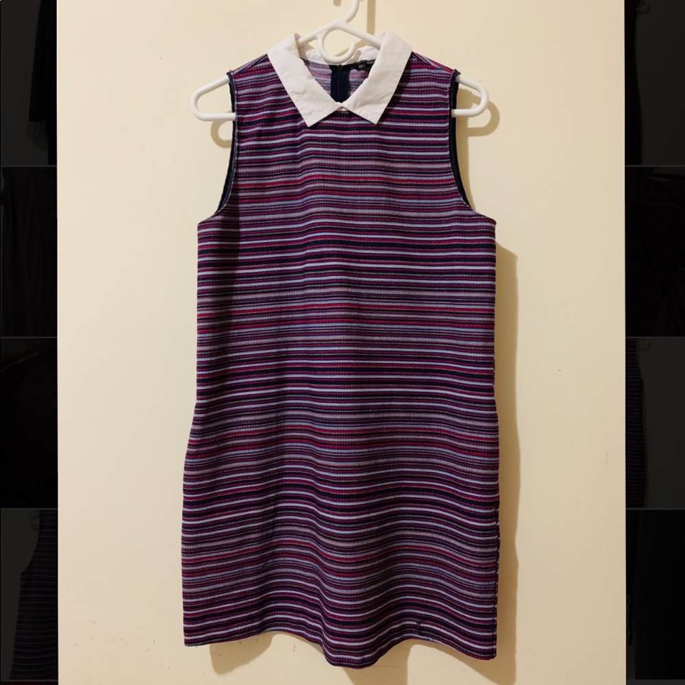 🔥Zara Trafaluc Peter Pan Collard Stripe Dress